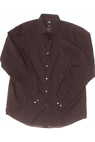 Pánská Košile Jednobarevná Černá Hugo Boss Second hand Vel. 43