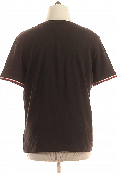 TOMMY HILFIGER Jednoduché Pánské Tričko Černé Vel. XXL