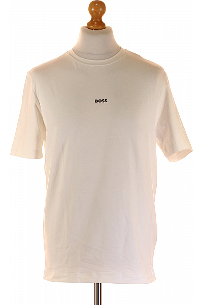 Pánské Tričko S Potiskem Bílé Hugo Boss Second Hand Vel. S
