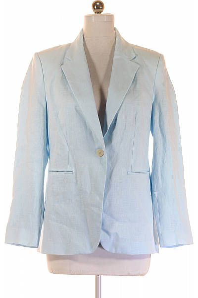 Letní Dámské Sako Lněné Modré MANGO Vel. 42 Letní Dámské Sako Lněné Modré MANGO Vel. 42