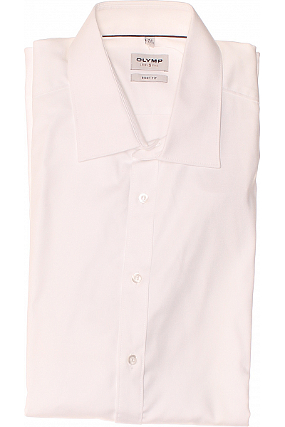 Pánská Košile Jednobarevná Bílá OLYMP Vel. 44
