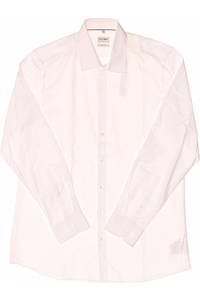 Pánská Košile Jednobarevná Bílá OLYMP Vel. 44