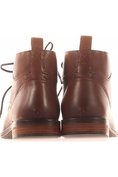 Pánské Kotníkové Boty Kožené Hnědé Outlet Vel. 41