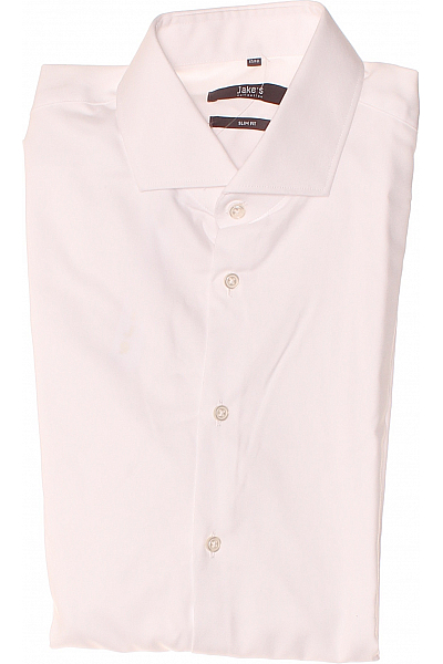 Jake*s Pánská Košile Jednobarevná Bílá Vel. 45/46