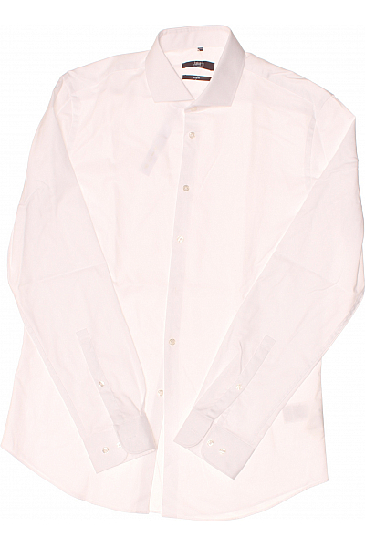 Jake*s Pánská Košile Jednobarevná Bílá Vel. 45/46