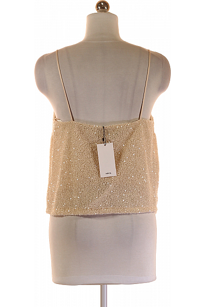 MANGO Společenská Halenka Polyesterová Zlatá