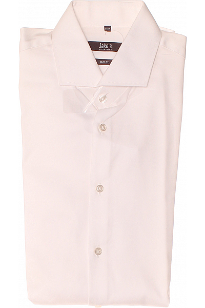 Pánská Košile Jednobarevná Bílá Jake*s Vel. 37/38