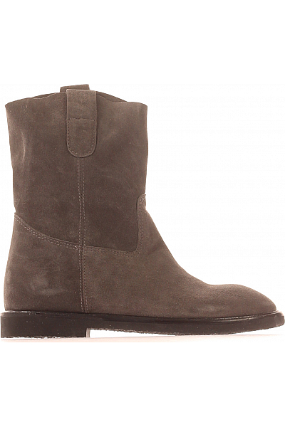 Dámské Kotníkové Boty Kožené Šedé Inuovo Outlet Vel.  38