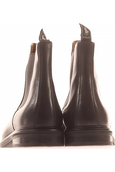 Pánské Kotníkové Boty Kožené Černé Ralph Lauren Vel.  47