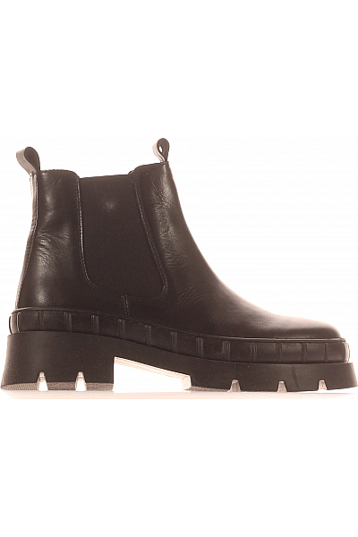 Dámské Kotníkové Boty Kožené Černé Vel. 42