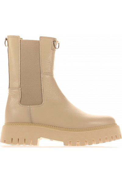 Dámské Kotníkové Boty Kožené Béžové BRONX Vel. 41