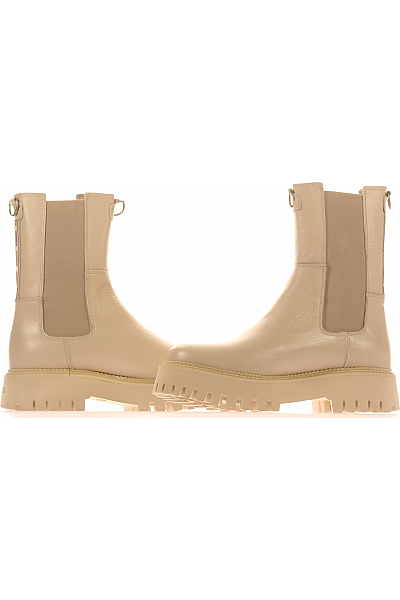 Dámské Kotníkové Boty Kožené Béžové BRONX Vel. 41