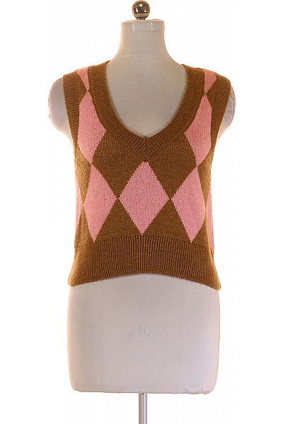 Kratká Dámská Vesta Barevná STRADIVARIUS Vel.  M Kratká Dámská Vesta Barevná STRADIVARIUS Vel.  M