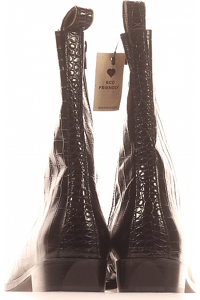 Dámské Kotníkové Boty Kožené Černé Scotch & Soda Vel. 41