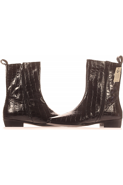 Dámské Kotníkové Boty Kožené Černé Scotch & Soda Vel. 41