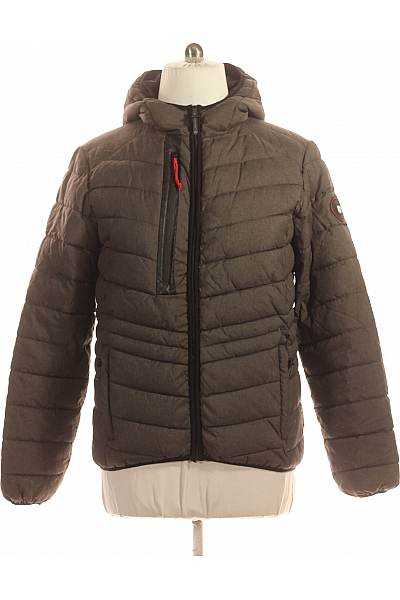 Prošívaná Pánská Bunda Šedá Vel.  L Prošívaná Pánská Bunda Šedá Vel.  L