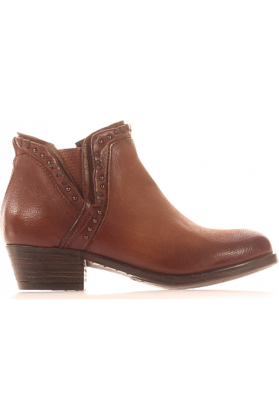 Mjus Dámské Kotníkové Boty Kožené Hnědé Outlet Vel.  36