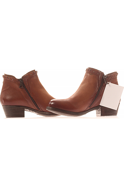 Mjus Dámské Kotníkové Boty Kožené Hnědé Outlet Vel.  36