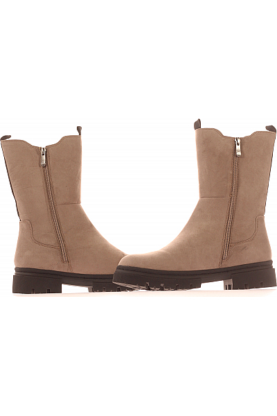 MARCO TOZZI Dámské Kotníkové Boty Kožené Béžové Vel. 41