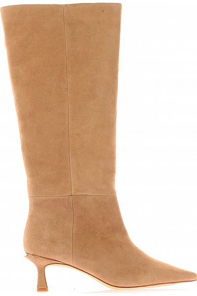 Dámské Kozačky Kožené Béžové Alma En Pena Vel. 38