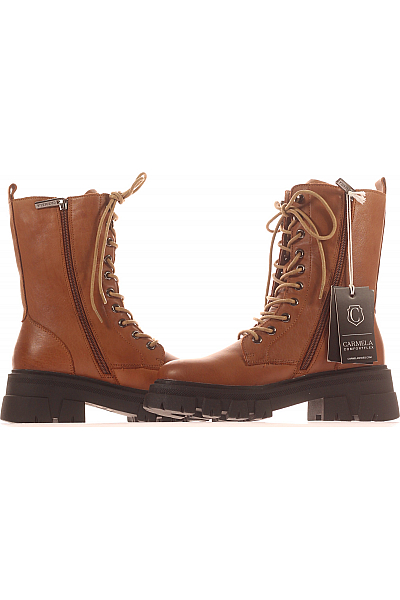 CARMELA Dámské Workery Kožené Hnědé Vel. 36