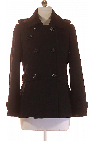 Krátký Dámský Kabát Vlněný Černý S.OLIVER Vel. L