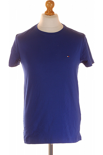 TOMMY HILFIGER Jednoduché Pánské Tričko Modré Vel. M