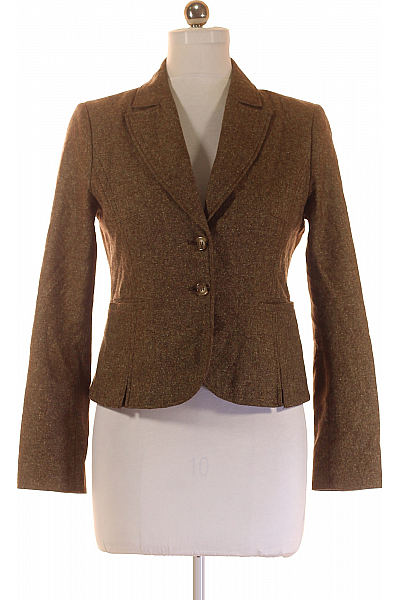 Společenské Dámské Sako Vlněné Hnědé HALLHUBER Vel. 38 Společenské Dámské Sako Vlněné Hnědé HALLHUBER Vel. 38