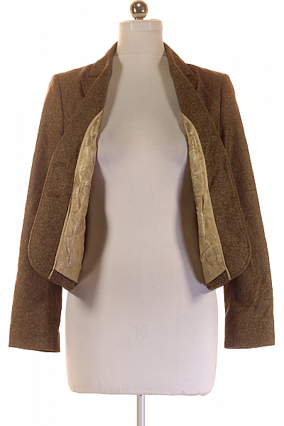 Společenské Dámské Sako Vlněné Hnědé HALLHUBER Vel. 38