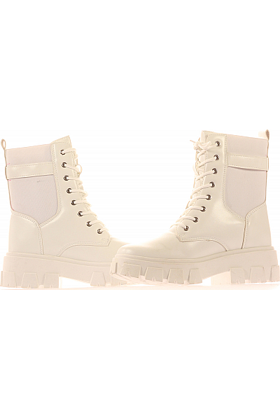 BUFFALO Dámské Workery Kožené Bílé Vel. 39