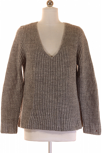 TOMMY HILFIGER Dámský Svetr Šedý Second Hand Vel. S TOMMY HILFIGER Dámský Svetr Šedý Second Hand Vel. S