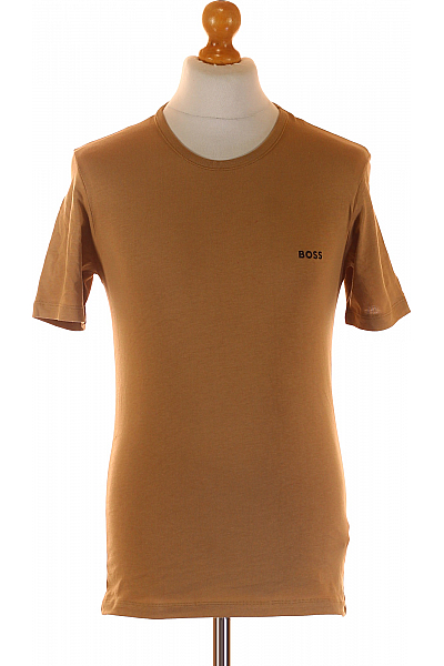 Hugo Boss Jednoduché Pánské Tričko Hnědé Vel. S
