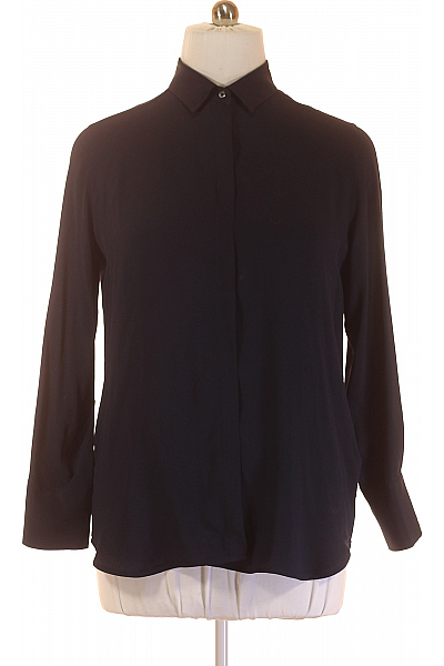 Společenská Dámská Košile Hedvábná Modrá Second Hand Vel. XL Společenská Dámská Košile Hedvábná Modrá Second Hand Vel. XL