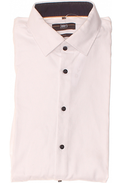 Pánská Košile Jednobarevná Bílá Jake*s Vel. 39/40