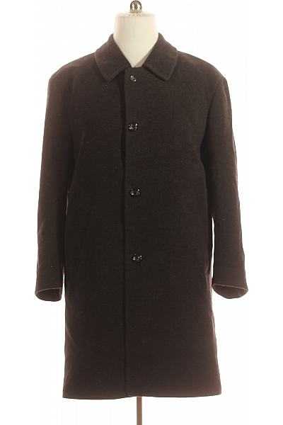 Pánský Kabát Vlněný Černý Bugatti Vel. 48