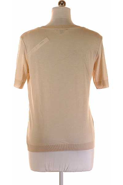 COMMA Jednoduché Dámské Tričko Béžové Second hand Vel. 40