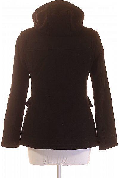 Krátký Dámský Kabát Vlněný Černý TOMMY HILFIGER Vel. M