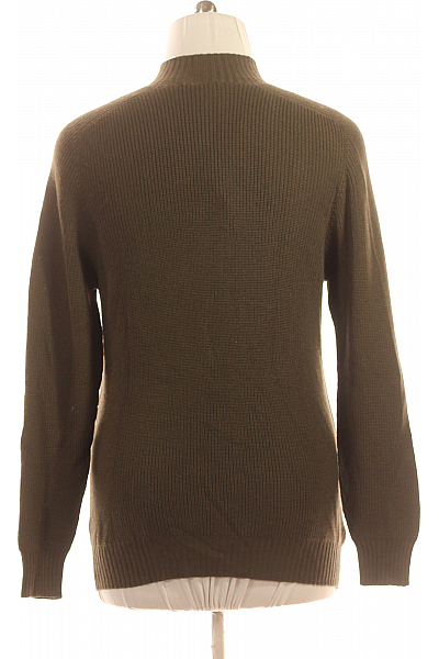 Pánský Pulovr Vlněný Zelený Vel. M/L