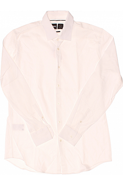 Pánská Košile Jednobarevná Bílá Hugo Boss Second hand Vel. 42