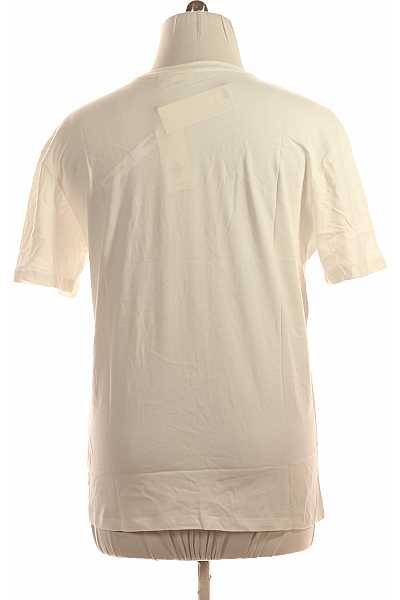 Pánské Tričko s Krátkým Rukávem a  Potiskem Bavlněné Bílé