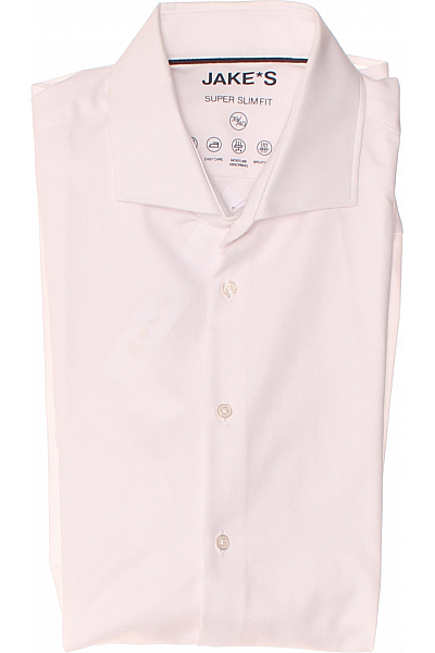 Pánská Košile Jednobarevná Bílá Jake*s Vel. 39/40