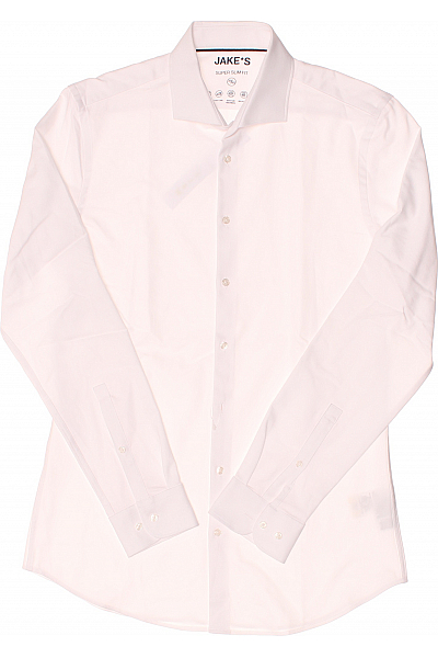 Pánská Košile Jednobarevná Bílá Jake*s Vel. 39/40