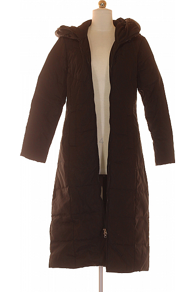 Dámská Dlouhá Zimní Prošívaná Bunda S Kapucí Velikost S