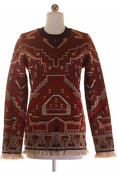 Vzorovaná  Halenka Vlněná Barevná Tory Burch Vel. S