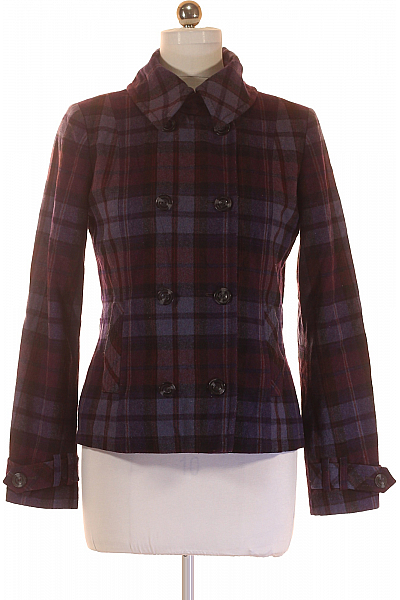 TOM TAILOR Krátký Dámský Kabát Vlněný Fialový Vel. L