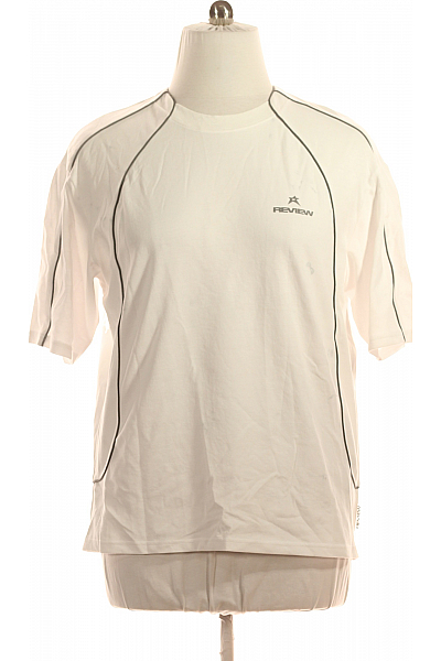 Pánské Tričko Bílé REVIEW Second Hand Vel. L Pánské Tričko Bílé REVIEW Second Hand Vel. L