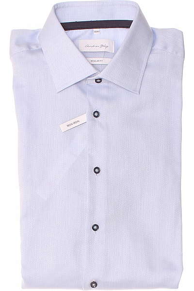 Christian Berg Pánská Košile Jednobarevná Modrá Vel. 39/40