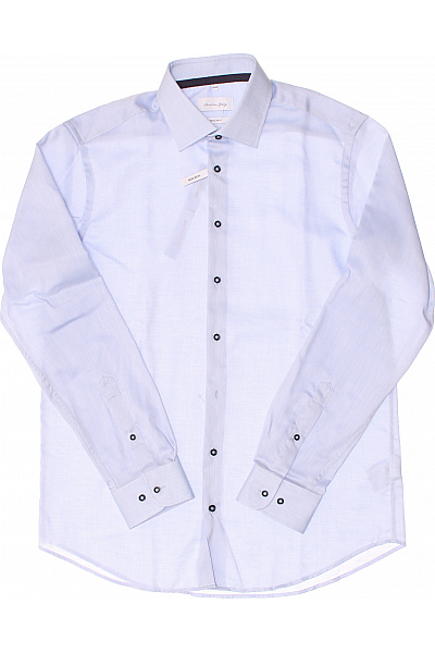 Christian Berg Pánská Košile Jednobarevná Modrá Vel. 39/40