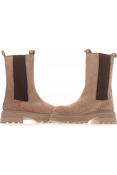 Inuovo Dámské Kotníkové Boty Kožené Béžové Vel. 38