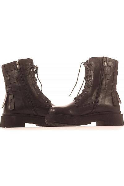 Inuovo Dámské Kotníkové Boty Kožené Černé Outlet